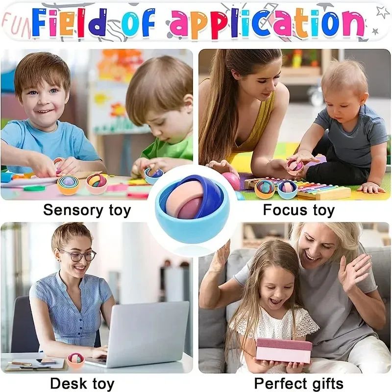 Fidget Toys Spinner Gyro Ball Infinite Flip Decompression Toy ADHD Autism Stress Relief Toy for Kids Adults Party Favor Gift