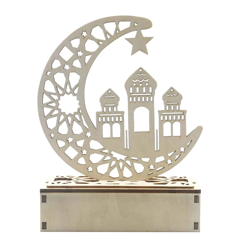 

Wooden Led Light Palace Eid Mubarak Decor Ramadan Decoration Muslim Craft Supplies Ramadan Decoration Home Party Decor