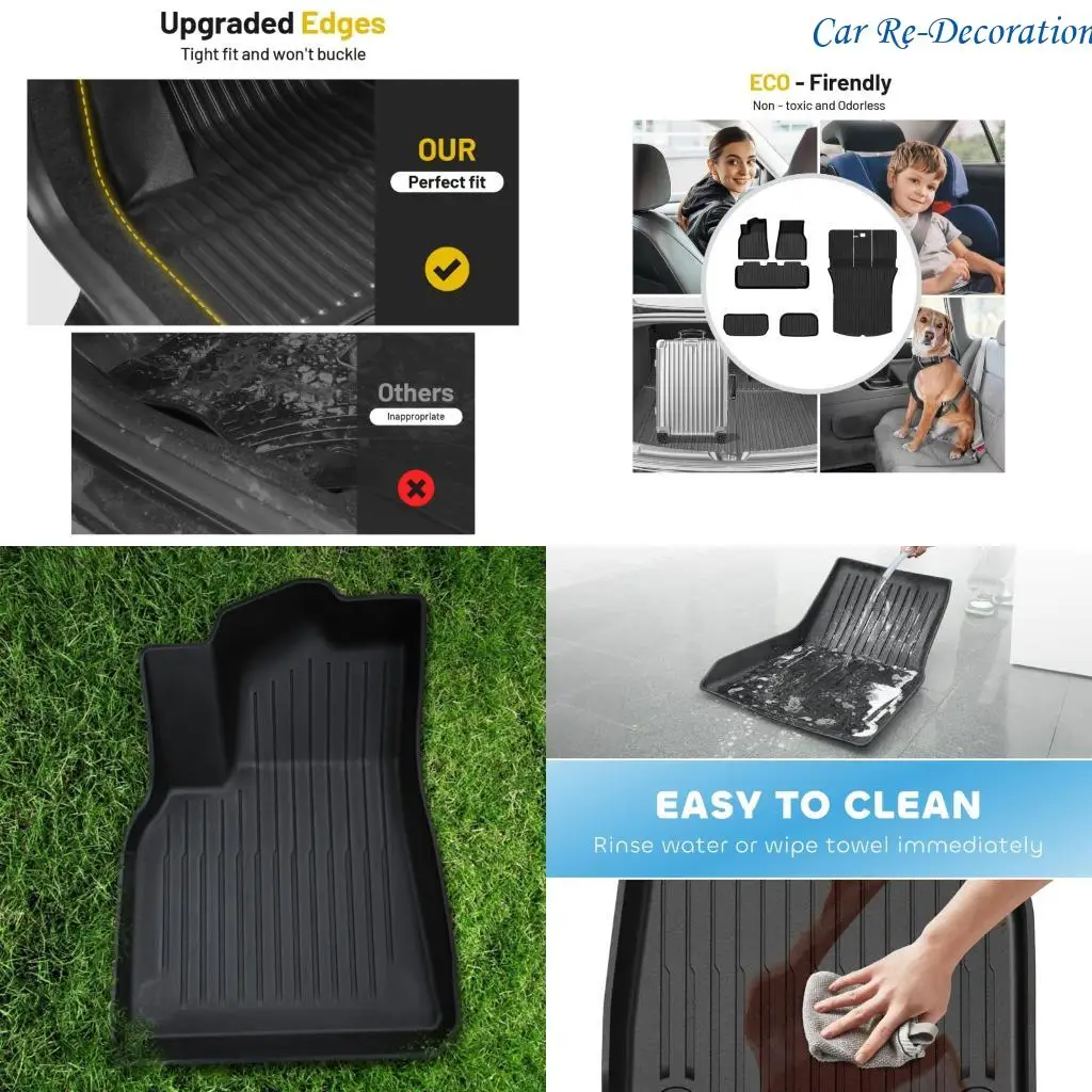 

R58D Floor Mats Anti-Slip Front Rear Trunk Mats Car Mats for Y
