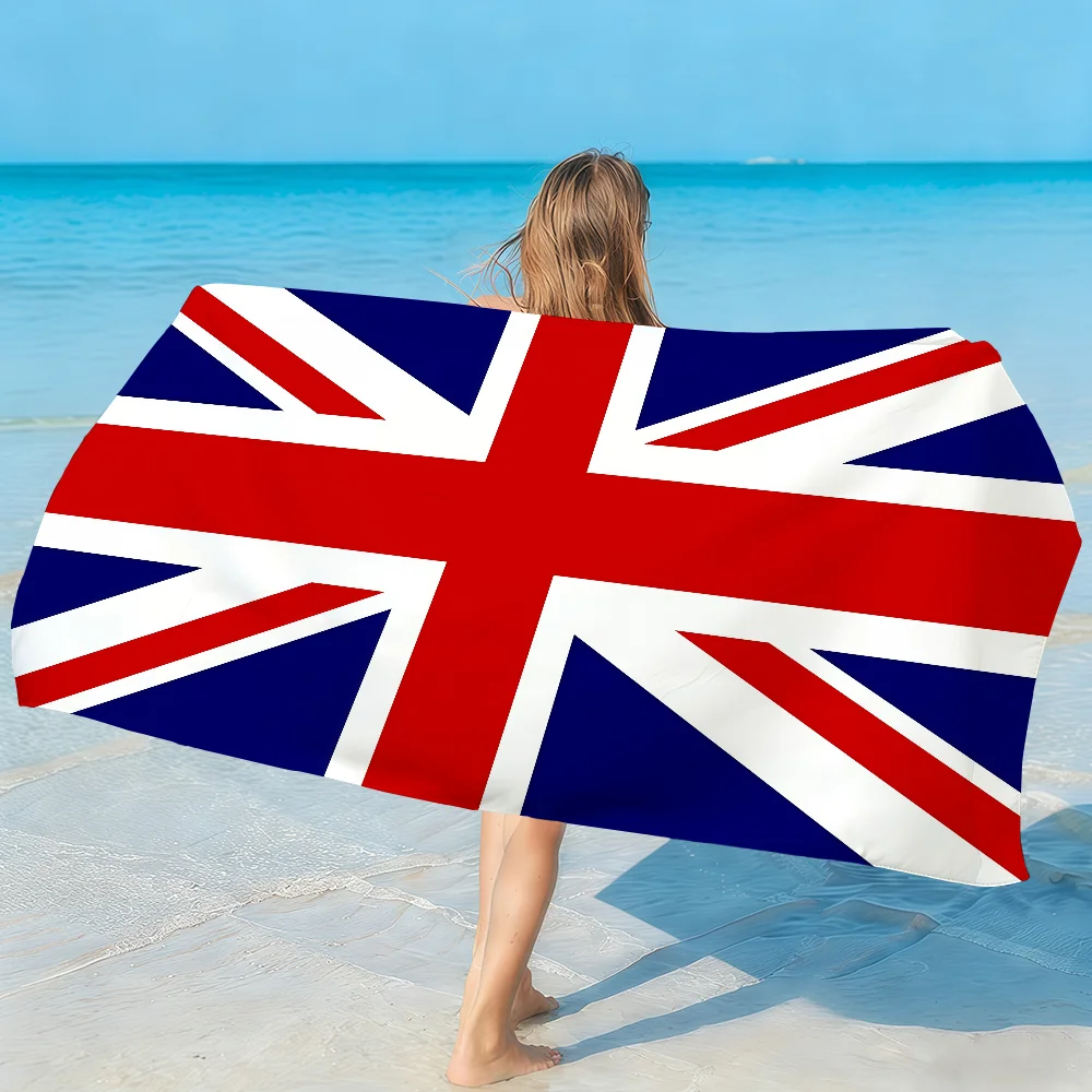 Art UK England Flag Towel Soft Lightweight Anti-Sand Large Beach Towel Quick-Drying Bath Sports Family