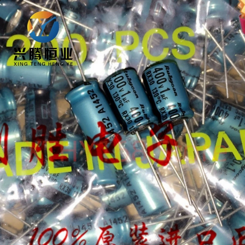 10PCS 1UF 400V ตัวเก็บประจุไฟฟ้า 400V 1UF 8X11.5 RX30 ทนต่ออุณหภูมิสูง