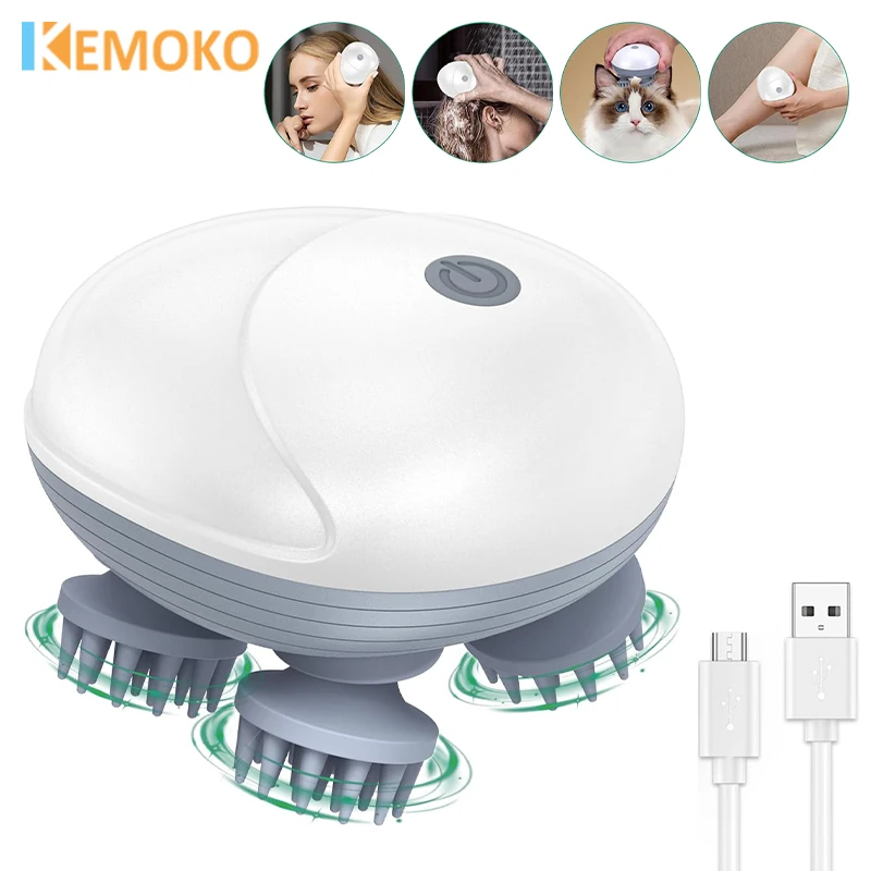 الكهربائية رئيس فروة الرأس مدلك الجسم الكتف الساق الذراع الرقبة الأنسجة العميقة ضد الإجهاد الاسترخاء العجن توتر العضلات لتدليك الحيوانات الأليفة القط