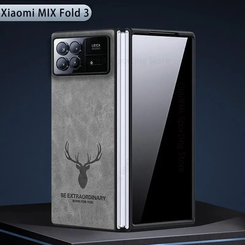 

Capa For Xiaomi Mix Fold 3 Cartoon Elk Deer Head Phone Leather Case For Mix Fold3 2 Shockproof Flip Cover For Mix Fold 3 2 Funda