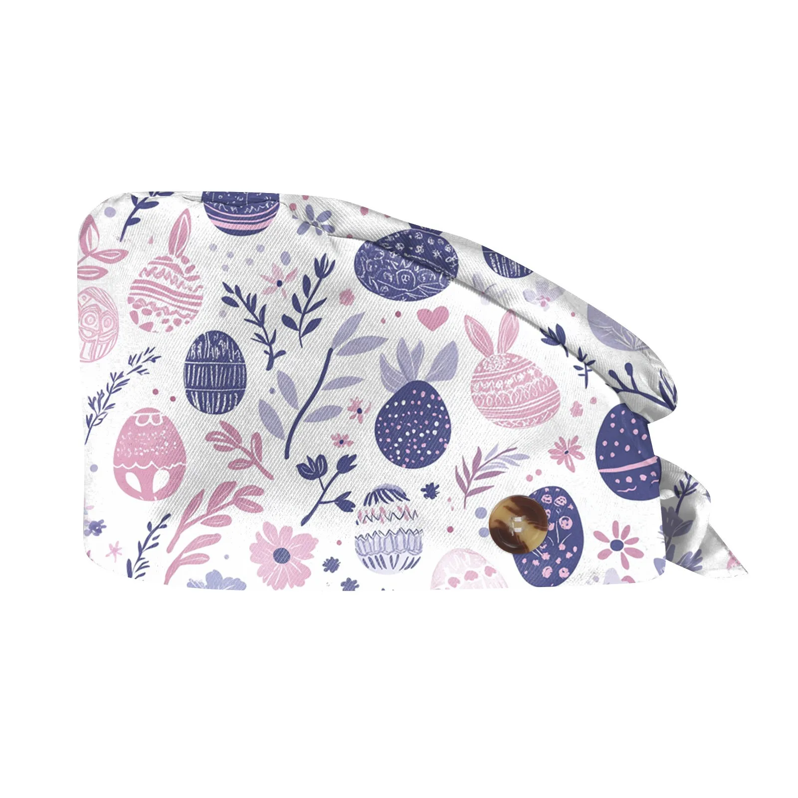 Berretto con stampa uovo di coniglietto pasquale Berretto unisex per dentista per denti Cappello da sala operatoria per uomo Donna Accessori per berretto da allattamento