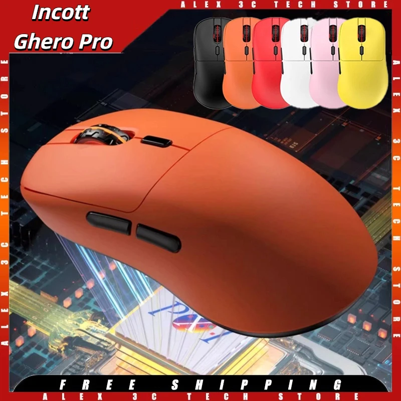 

Игровая мышь Incott Ghero Pro G24 G23 Pro, 3 режима, 2,4G, USB, Bluetooth, легкая PAW3395, офисная киберспортивная мышь, подарок