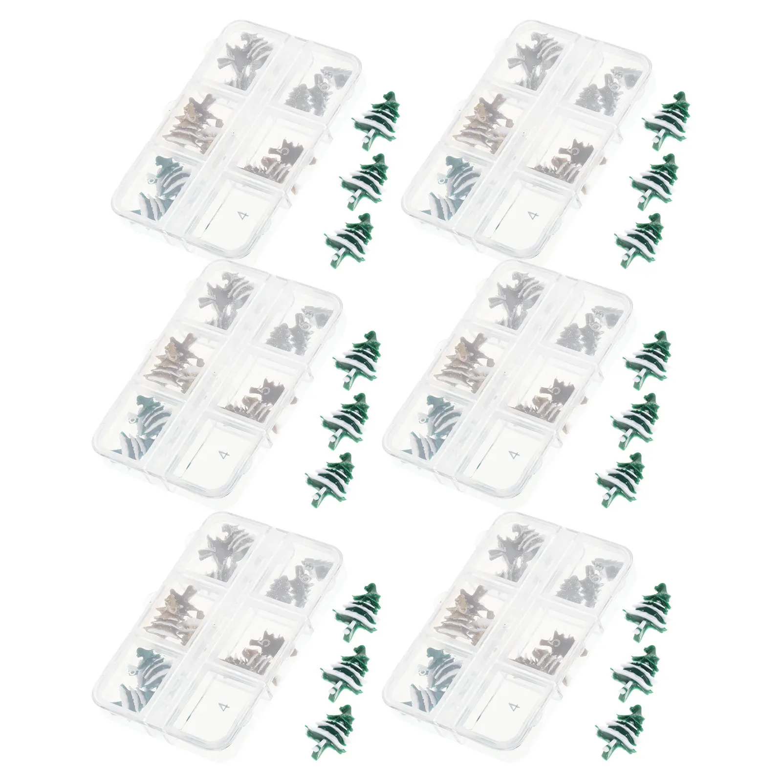 18 قطعة 6 صناديق شجرة عيد الميلاد مسمار السحر الراتنج ثلاثية الأبعاد عطلة مانيكير زينة شتاء مسطح مسمار الفن لوازم لتقوم بها بنفسك هلام الاكريليك #3