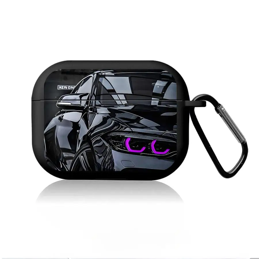 Earphone Cases Cover Case For Airpods 3 Pro Pro3 4 Pro2 2 1 Black Car Headlight Rain Art view 3