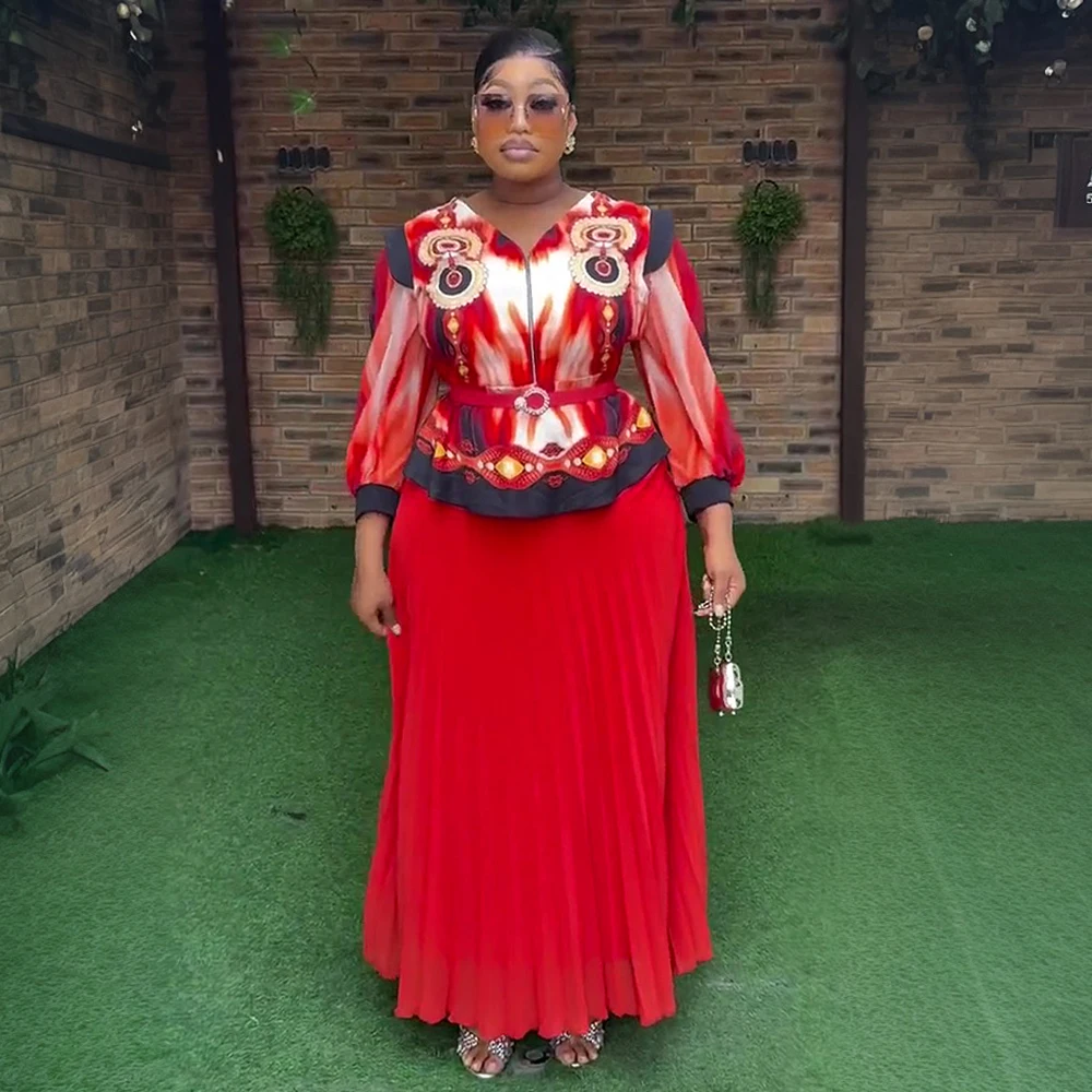 Vêtements africains pour femmes, ensemble 2 pièces, hauts et jupes, costumes Dashiki Ankara, tenues de turquie, robe grande taille, robes de fête de mariage