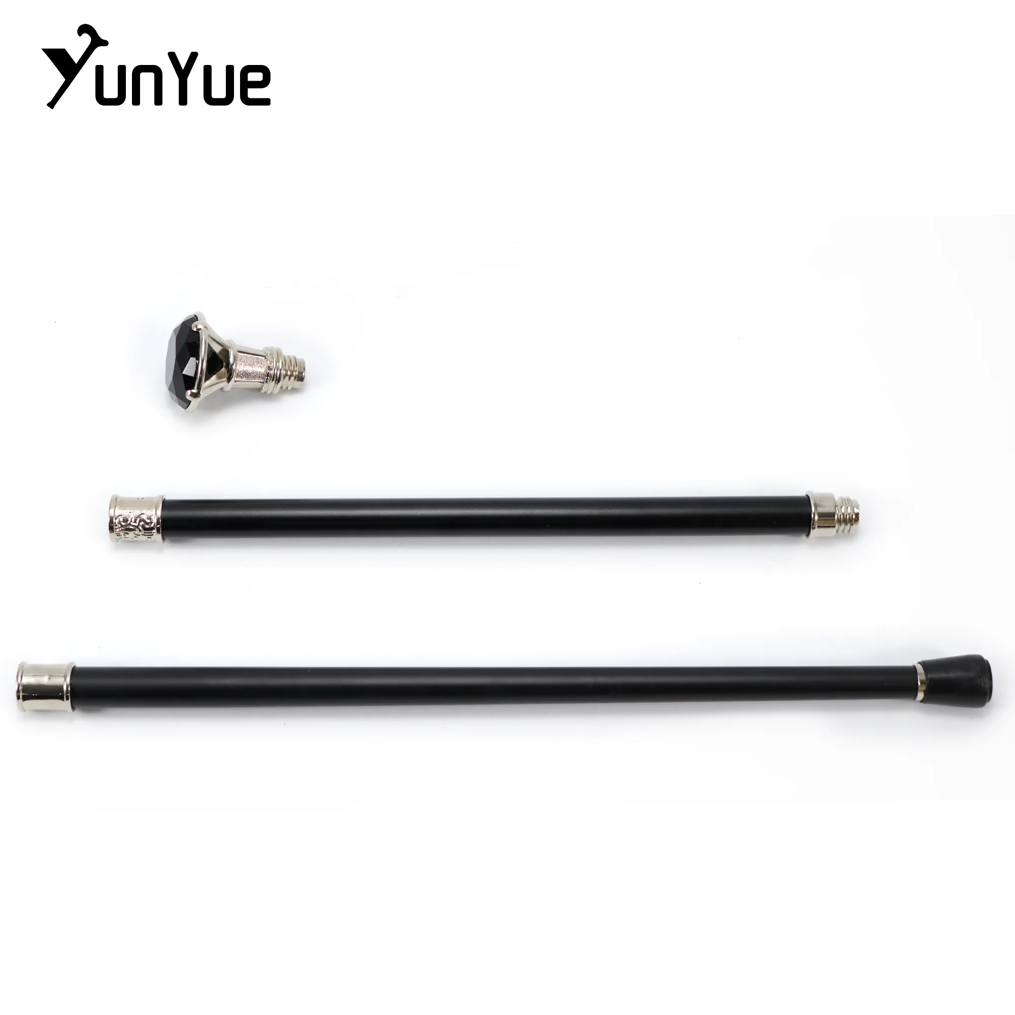 Silber Schwarz Diamant Typ Gehstock Gentleman Elegante Mode Dekorative Gehstock Vintage Cosplay Crosier Knopf Scepter