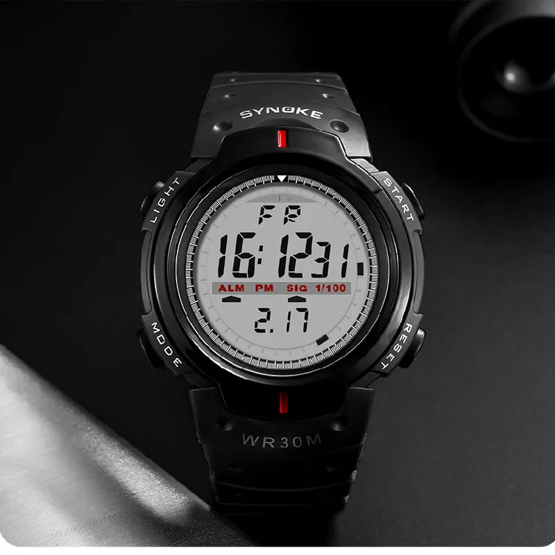 SYNOKE Outdoor Military Digital Watch For Men Fashion Retro Men Watch Sports Waterproof Men Watch Multifunctional Luminous