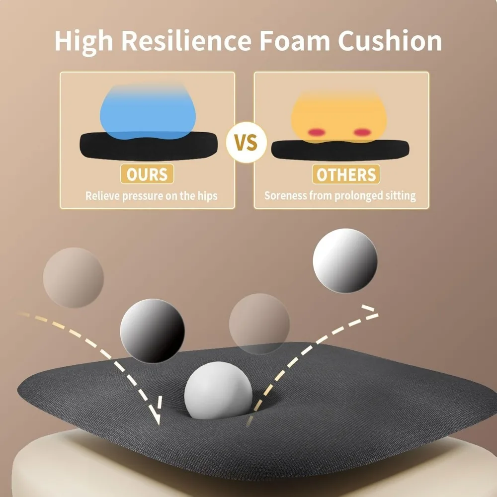 كرسي مكتب ناسبالورو المريح | ظهر شبكي، أذرع قابلة للطي، دعم قطني | ارتفاع وإمالة قابل للتعديل - مكتب مريح #6
