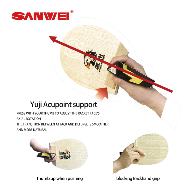 Original SANWEI Table Tennis Blade Su Style Eagle Beak Penhold Racket Ping Pong Blade Professional Paddles