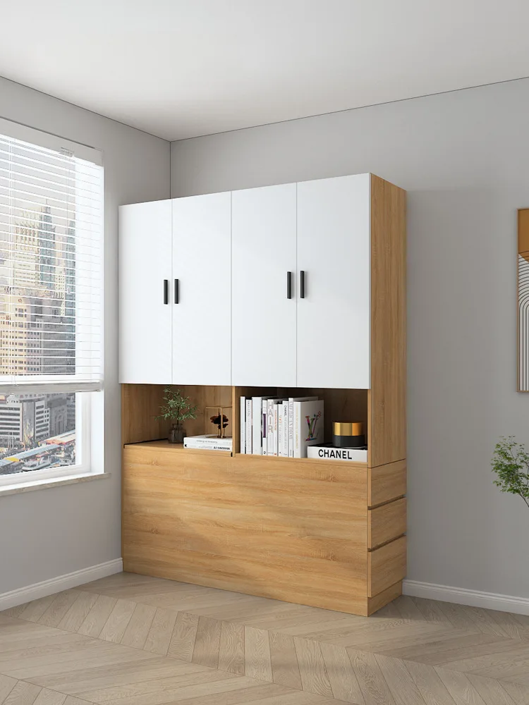 خزانة ساندويتش بجانب السرير بسيطة وحديثة، خزانة باب للتخزين، خزانة ملابس معلقة، توفير مساحة لغرفة المعيشة، خزانة جانبية للزاوية