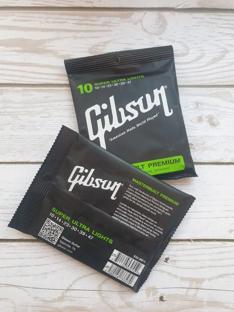 1/10 juegos de cuerdas de guitarra acústica Gibson Folk 80/20 cuerdas eléctricas de bronce heridas en níquel 6 cuerdas serie SAg guitarra Gibson Stri