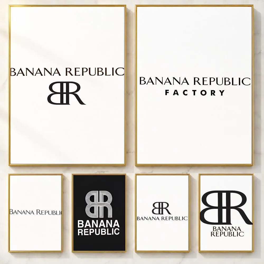 Póster de la marca de moda Banana Republic, póster artístico autoadhesivo, decoración, pintura, arte de pared, papel Kraft blanco, decoración del hogar