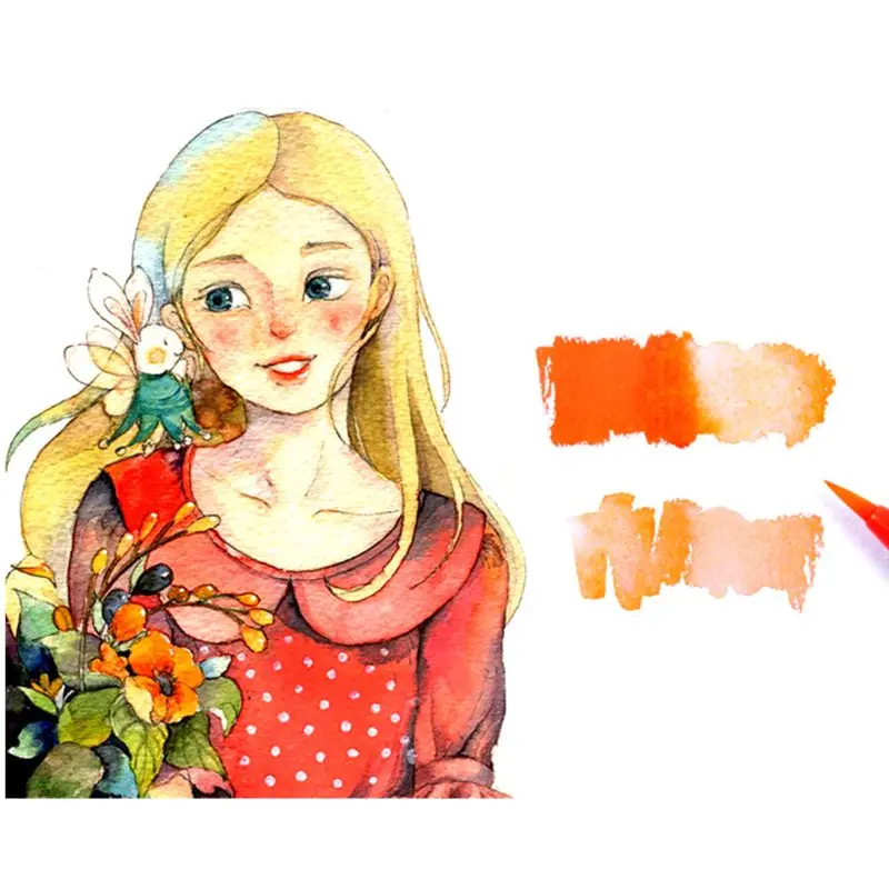 水彩ペイントブラシペン蛍光ペンアートマーカー 20 色ソフトブラシペン