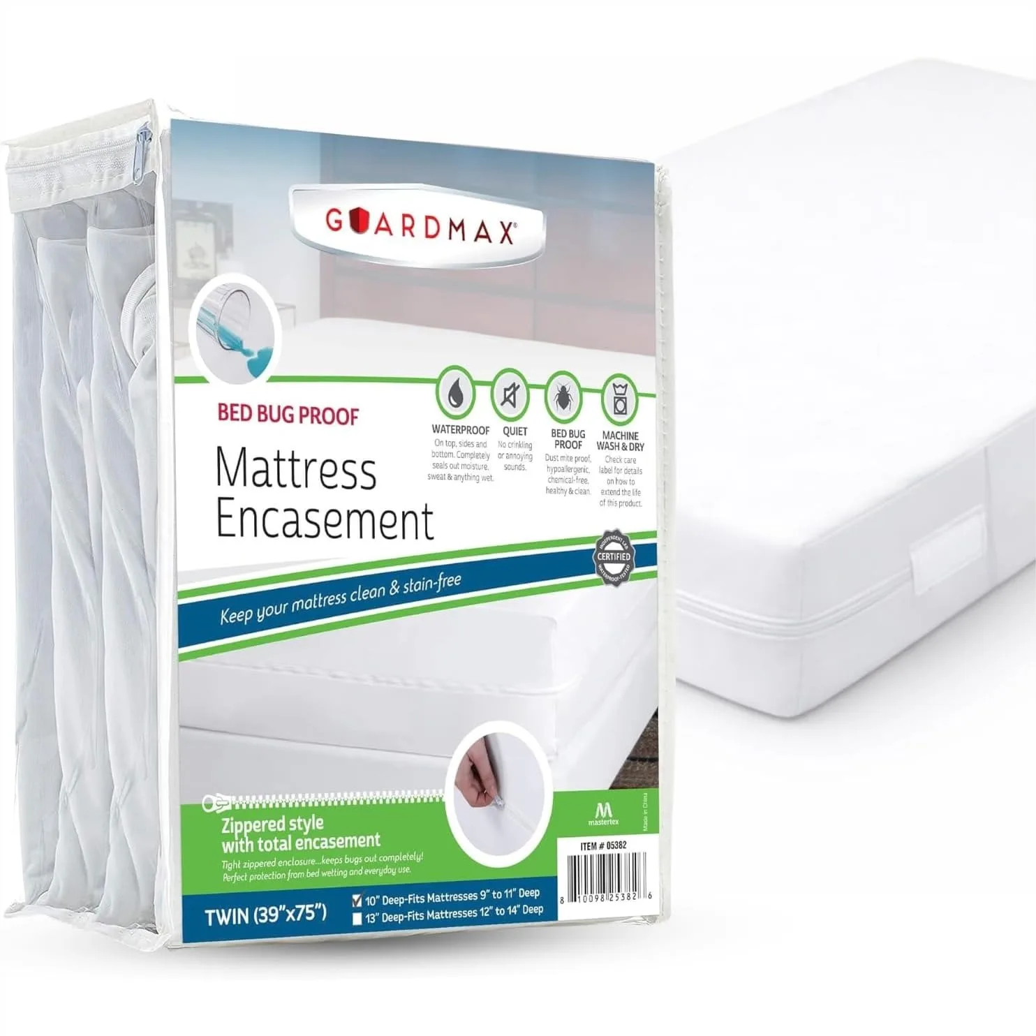 

Twin Mattress Encasement with Zipper, Waterproof Bed Bug Proof Cover for Up to 11" Deep, Soft Jersey Knit