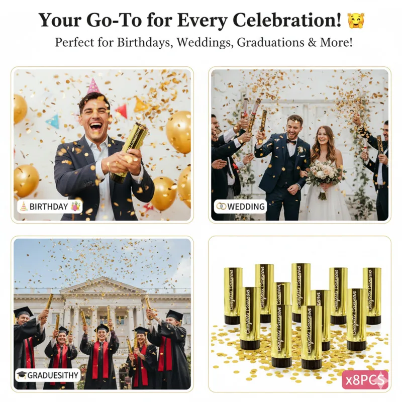 

11cm Handheld Confetti Popper Colorful Mini Party Cannon Spring Firework Launcher Wedding Birthday Celebration Party Supplies