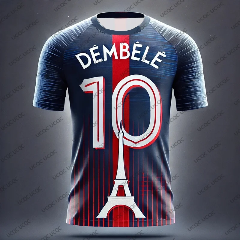2025 طبعة خاصة Dembele No.10 كرة القدم جيرسي التدريب موحدة تنفس كبيرة الحجم للجنسين التدريب التي شيرت طفل/الكبار
