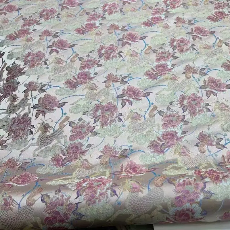 Peony Woven Silk Song Dynasty Brocade Fabric New Chinese Style Coat Dress Cheongsam