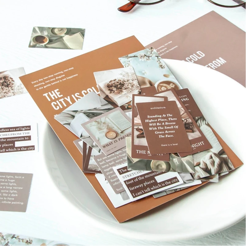 45pcs Ins Style Travel Aesthetics Cute Sticker Creative Hand Account LOMO Cards Stationery Notepad Sticky Stickers