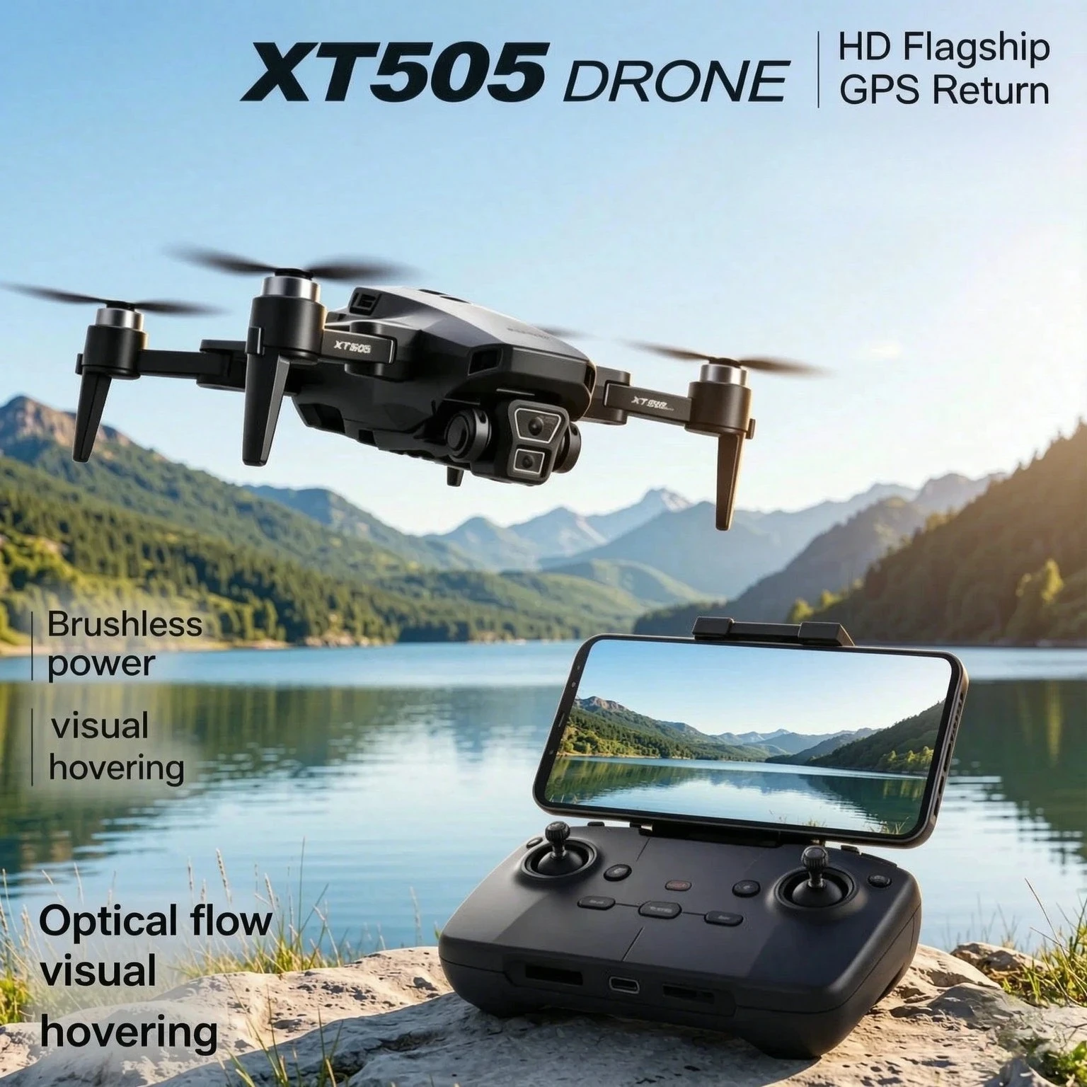 Original XT505 Foldable GPS Drone 8K Dual Camera Gimbal 5G WiFi FPV Brushless Motor Optical Flow Aerial Photography Quadcopter