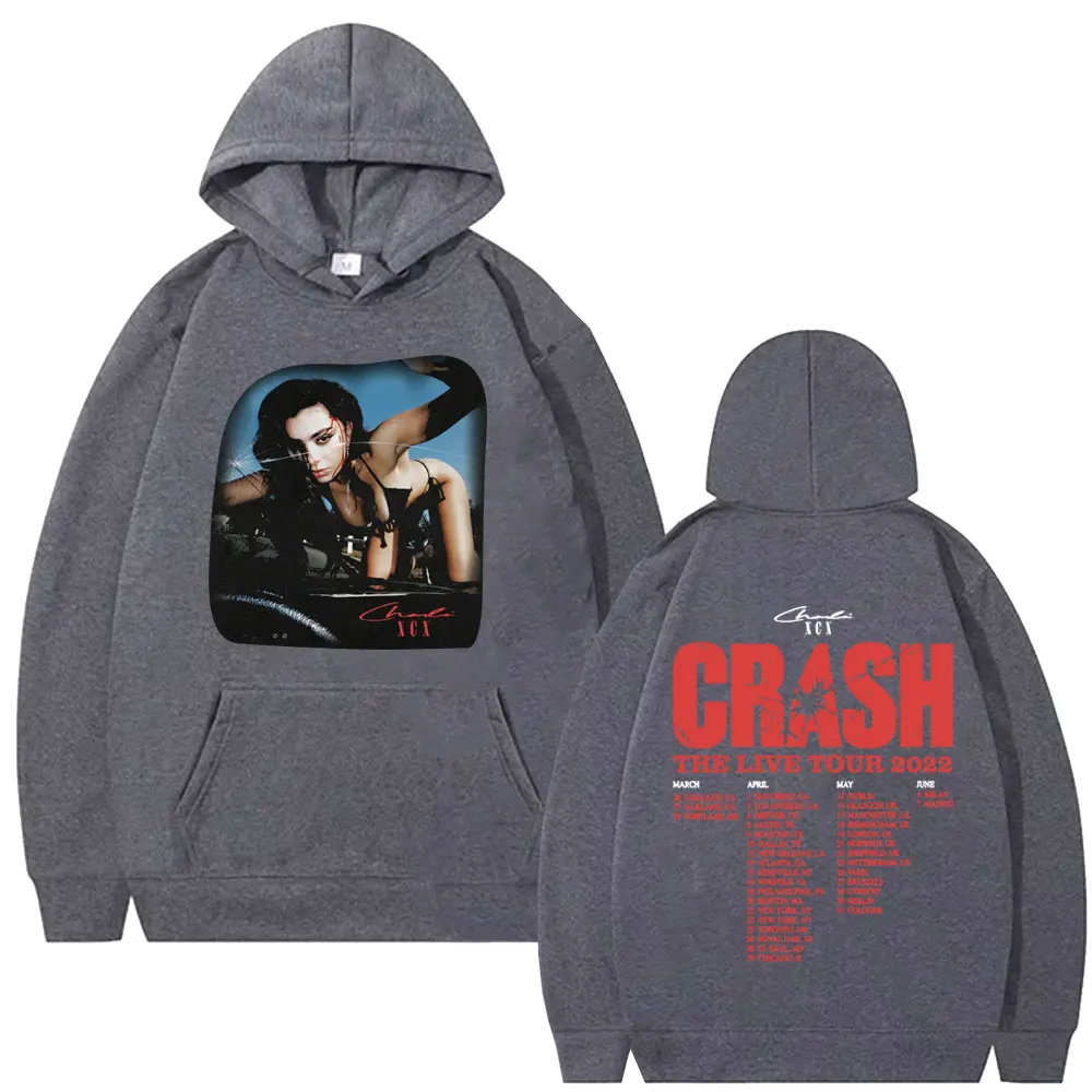 Charli Xcx Crash The Live Tour Hoodie Men Women Clothing Fashion Vintage Oversized Sweatshirt Male Casual  Fleece Cotton Hoodies