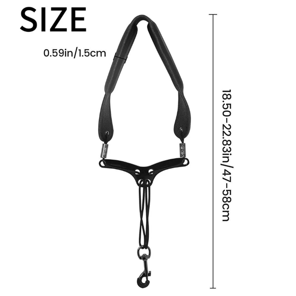 AZZ-Saxophone Strap Adjustable Saxophone Neck Strap with Metal Hook Comfortable Breathable Saxophone Harness Sling