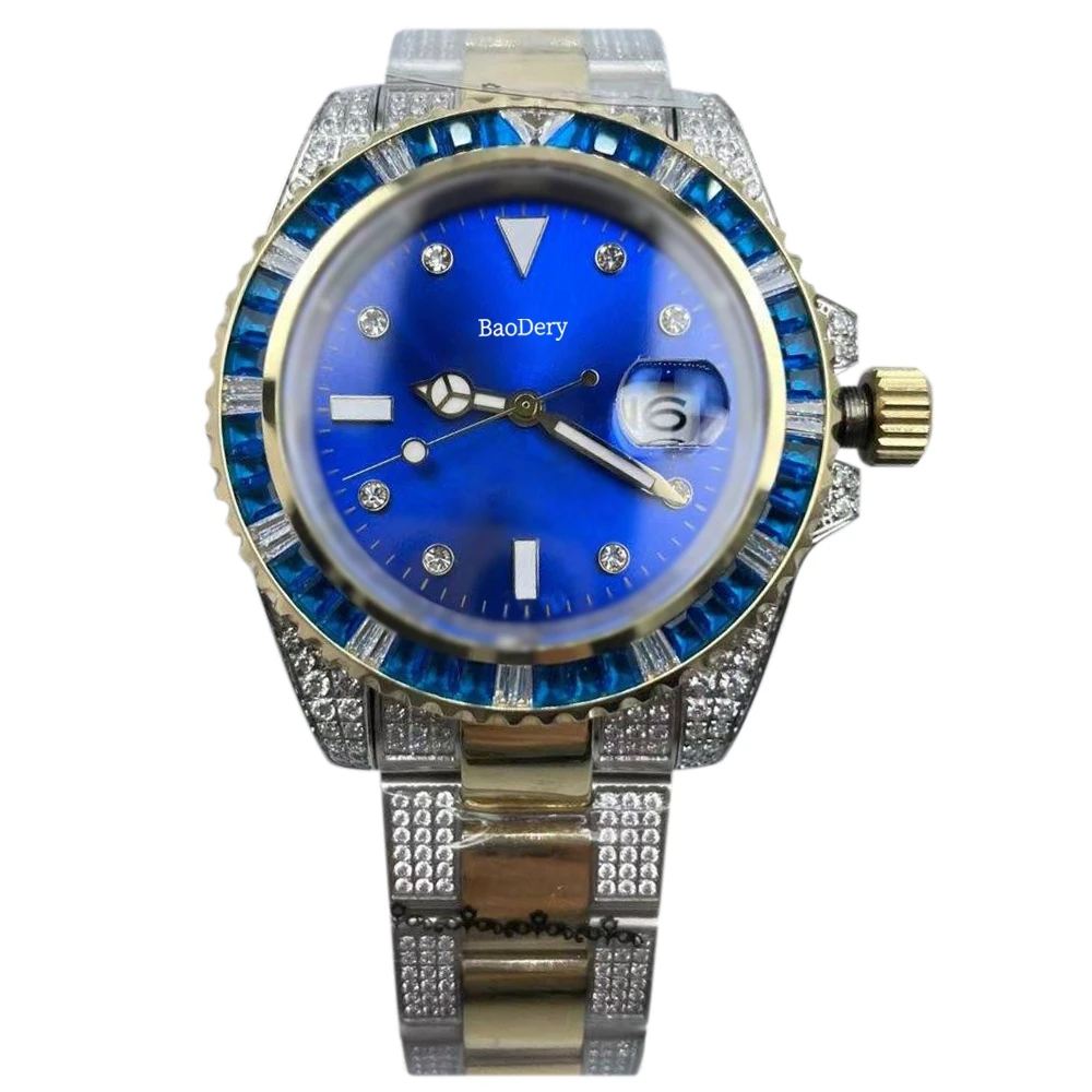 40mmMechanical Watches Stylish Men\'s Stainless Steel Watch – Chronograph Design with Auto Date, Ideal for Business and Luxury