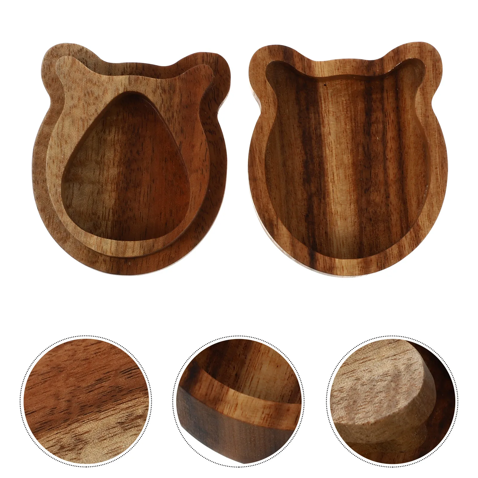 

Wooden Case for Electric Guitar Holder Plectrum Cases Picks Storage Ring