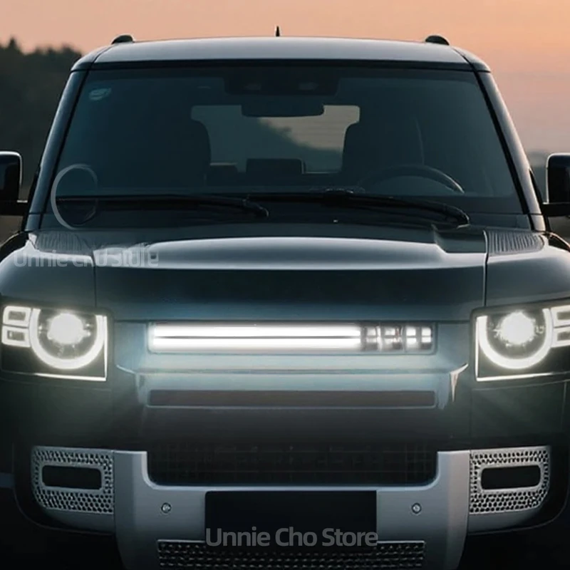 

Для Defender 20-25 90 110 130 решетка переднего бампера автомобильная вентиляционная решетка со светодиодными динамическими ходовыми огнями
