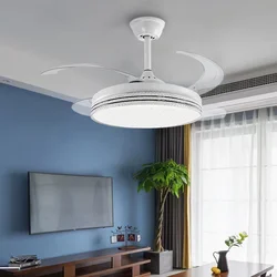 Modern Silent Fan Pendant Lamp Ceiling Lamp Dining Table Room Bedroom Strong Wind Invisible Energy Saving Lighting Fixtures