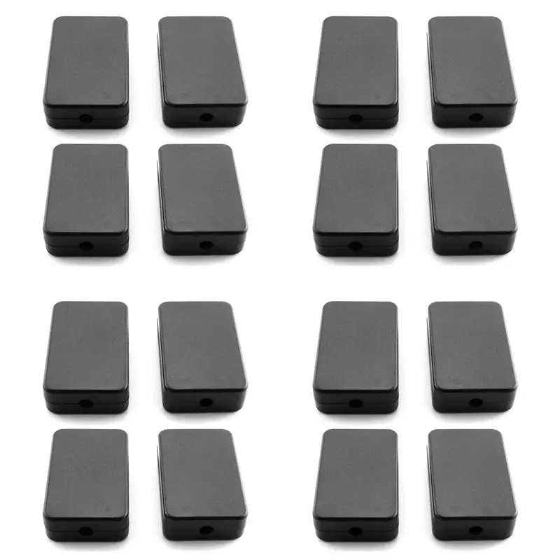Electrical Junction Box 16PCS Electric Plastic Black Waterproof Project Junction Case 2.16X1.38X0.59 Inches(55X35x15mm)-AT64