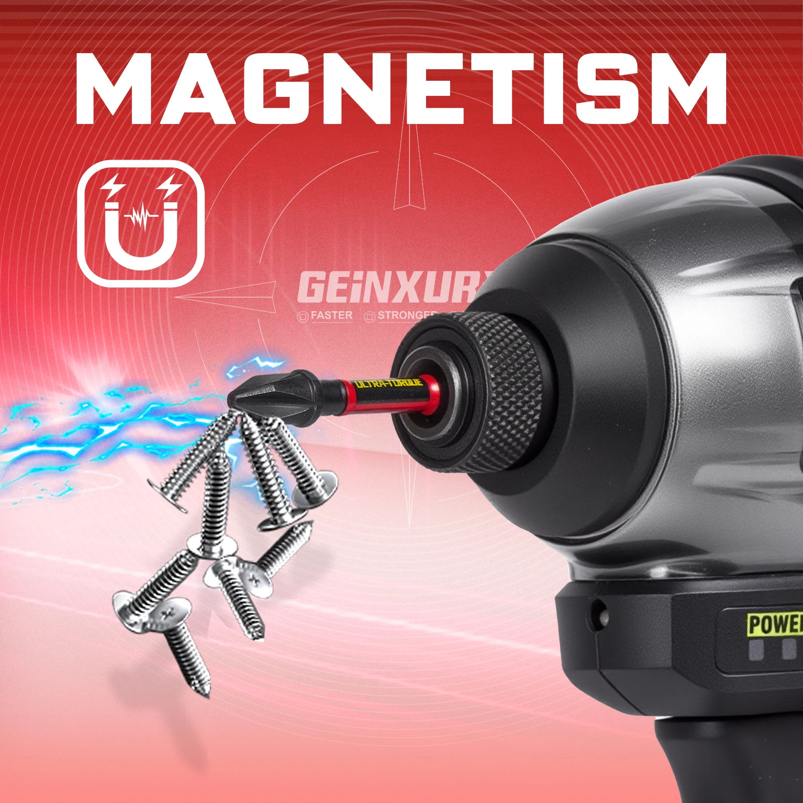 Geinxurn Ultra torque Impact Screwdriver Bit Set,Mixed Multi-Insert Bit Tips with Bit Holder, Nut Driver and Storage Case