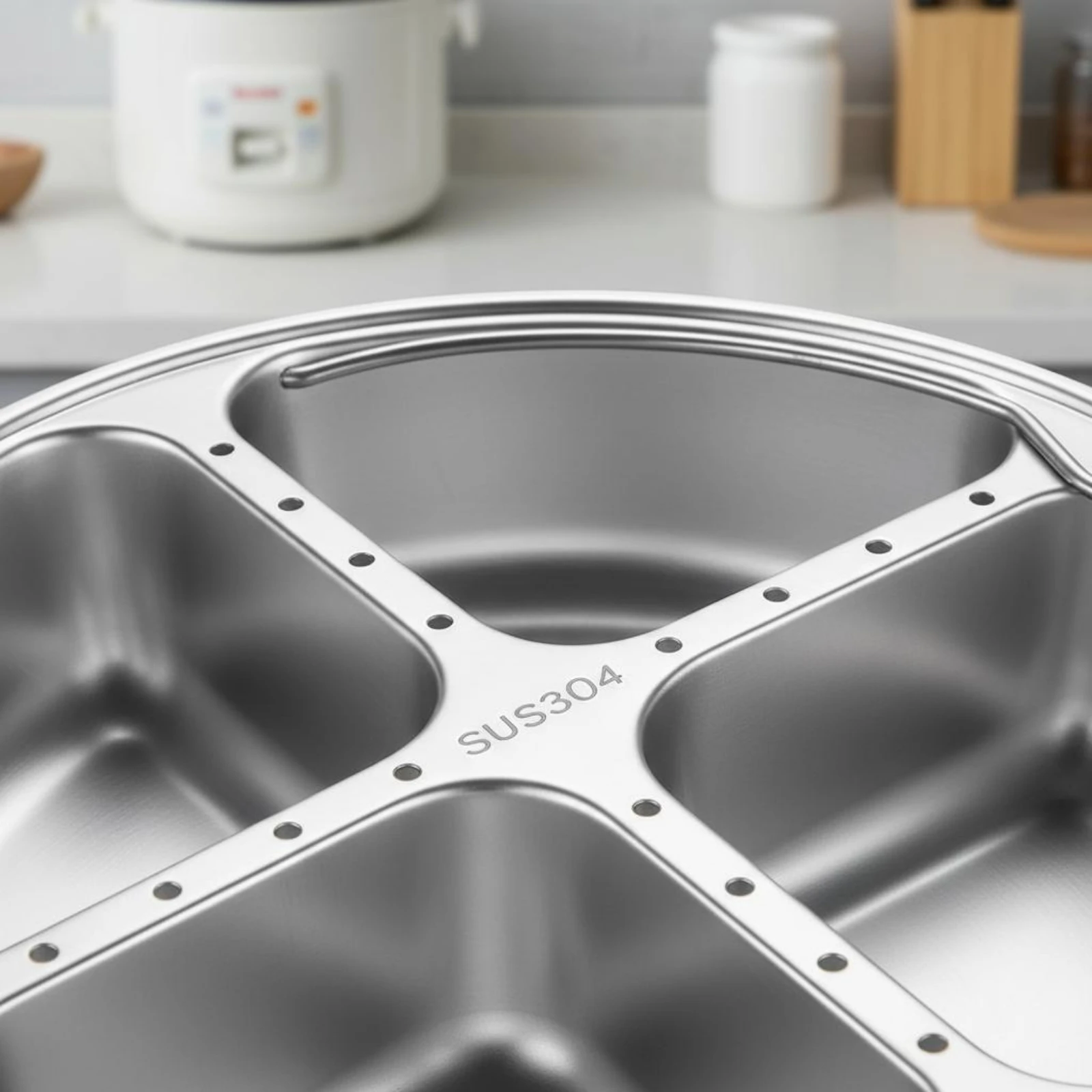 Rice Cooker Steam Tray Polished Silver Stainless Steel Steam Tray Rice Cooker Steamer Insert Heat-Resistant