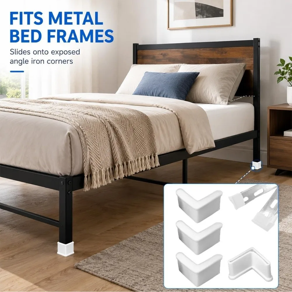 4/8/12PCS Angle Steel End Caps Corner Protector Caps Rounded Edges Plastic Bed Frame Feet Caps Waterproof L-Shaped Foot Cover