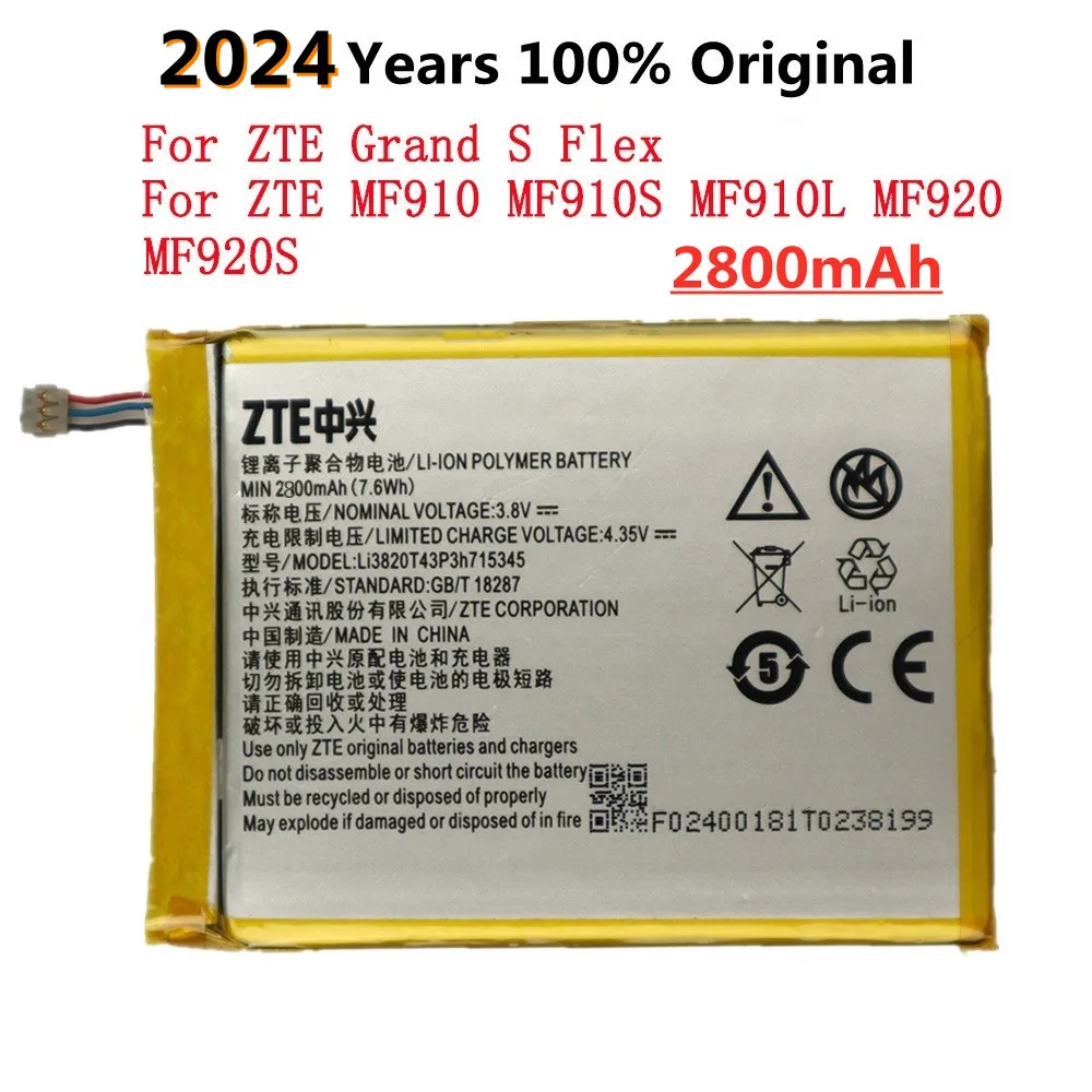 2024 LI3820T43P3h715345 Original Battery For ZTE Grand S Flex MF910 MF910S L MF920 MF920S MEGAFON MR150 2 5 835F Router Battery