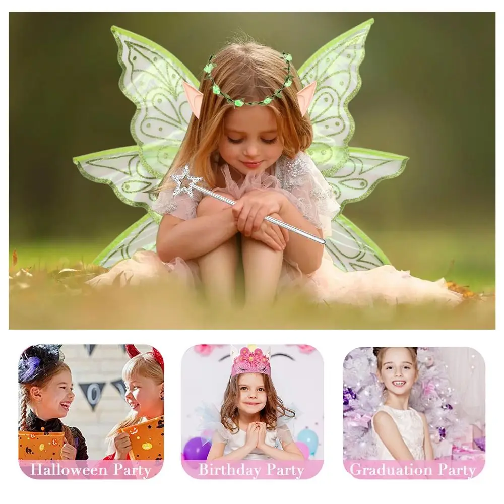 Cute Adults Fairy Wings Girls Sparkling Angel Wings Organza Butterfly Wings for Halloween Dress Up Party Favor Gift