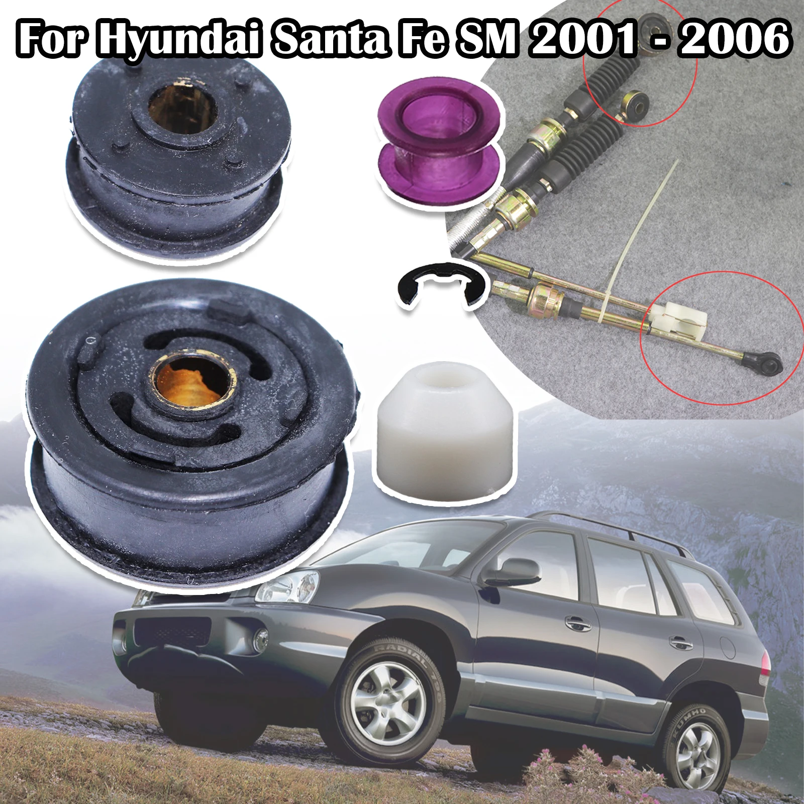 

Manual Gearbox Shift Cable Linkage Bushing Shifter Lever Selector Rod Connect Bushing For Hyundai Santa Fe SM 2001 2002 - 2006