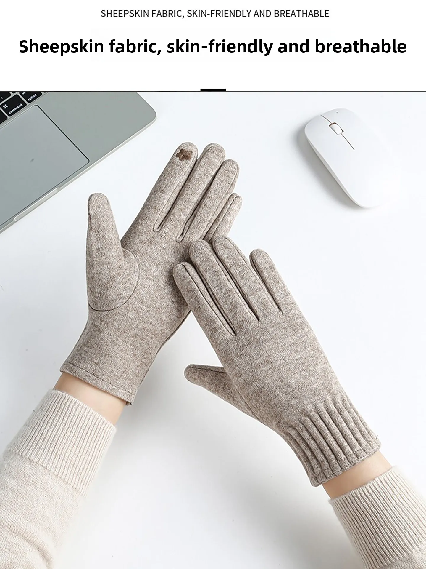 Thickened Fleece Warm Touchscreen Gloves for Women Winter Outdoor Cycling  Vehicle Riding Windproof Coldproof