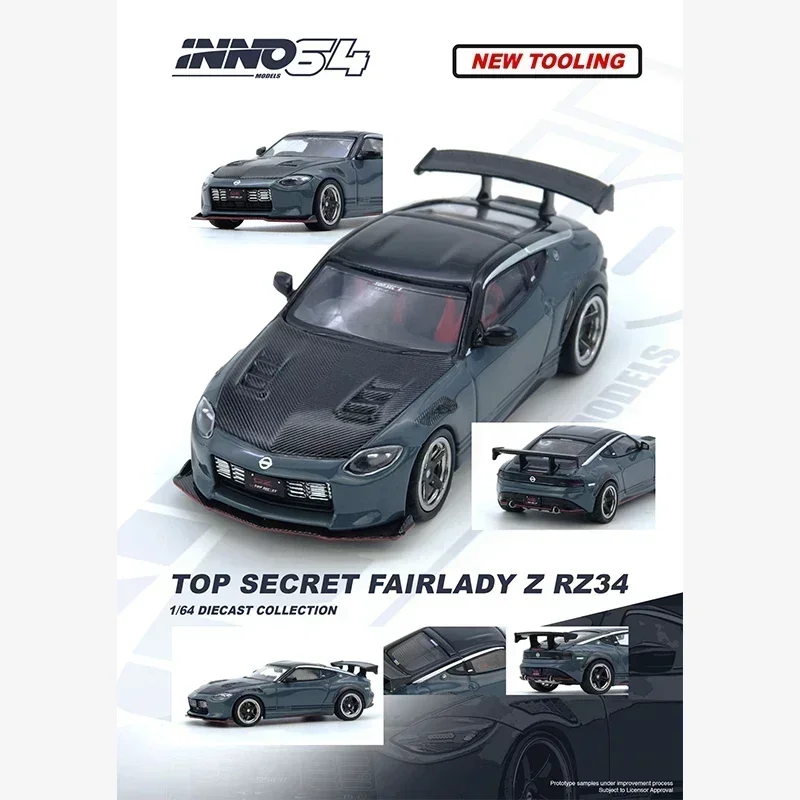 

PreSale INNO 1:64 TOP SECRET FAIRLADY Z RX34 Stealth Gray Diecast Diorama Car Model Collection Miniature Toys