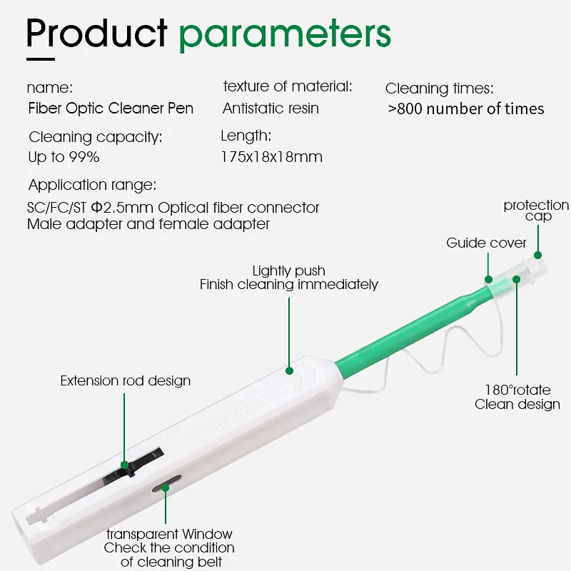 1Pc Sc/Fc/St 2.5Mm Glasvezel Reinigingspen Lc/Mu 1.25Mm Reinigings-En Glasvezelreiniger Met Één Klik
