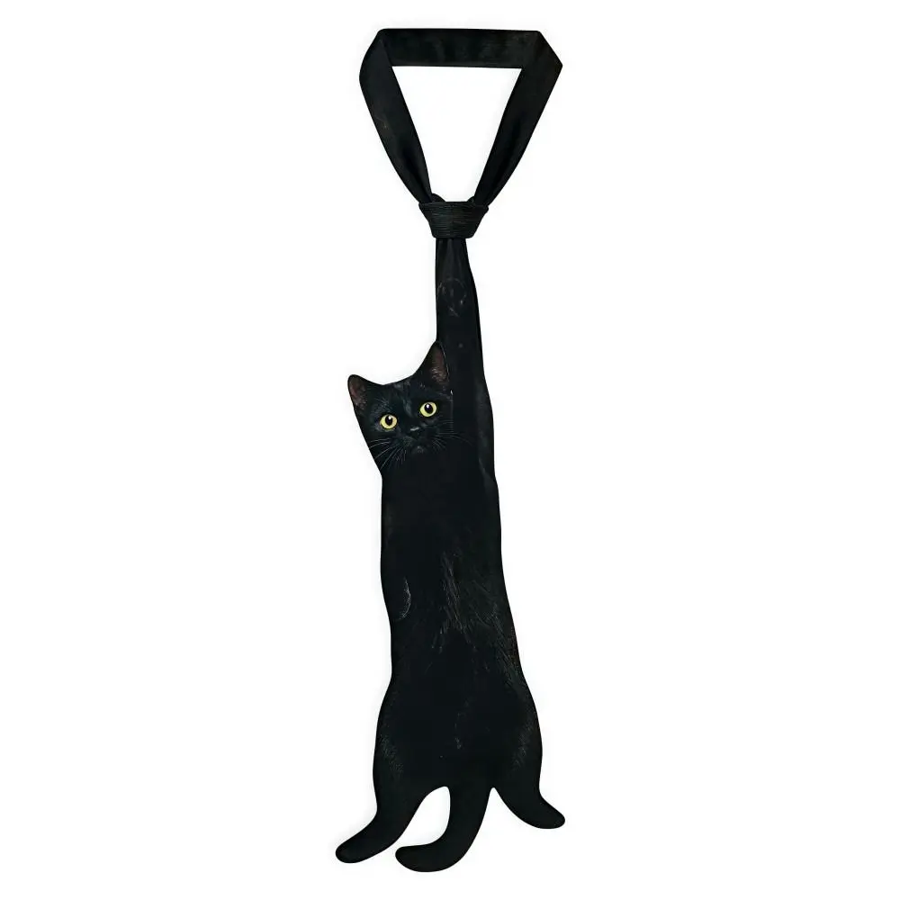 3d-cat-cat-shaped-unisex's-tie-novelty-animal-pattern-kitten-necktie-lifelike-satin-fabric-creative-neck-tie-for-wedding-party