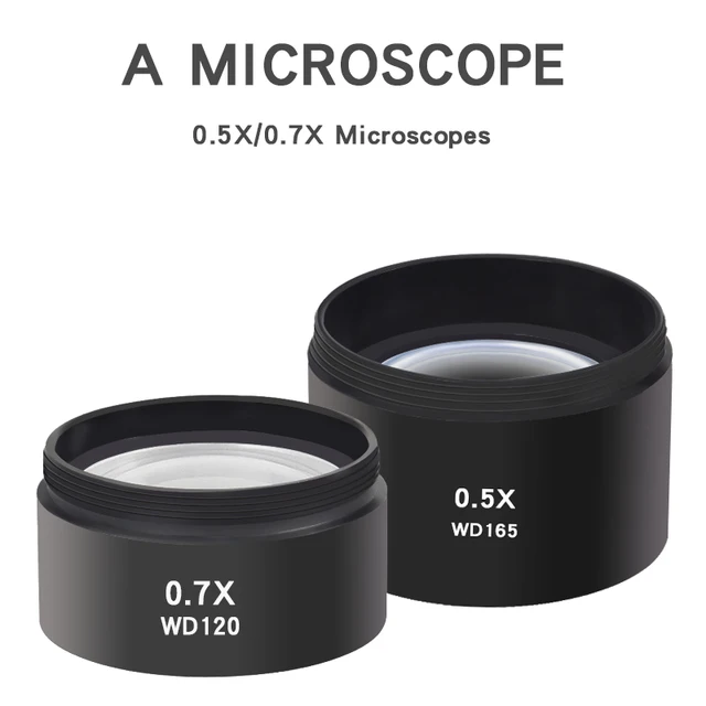 WD165 0,5X WD120 0,7X Mikroskop trójokularowy Obiektyw Barlowa Zoom Stereoskopowa kamera mikroskopowa Pomocniczy obiektyw