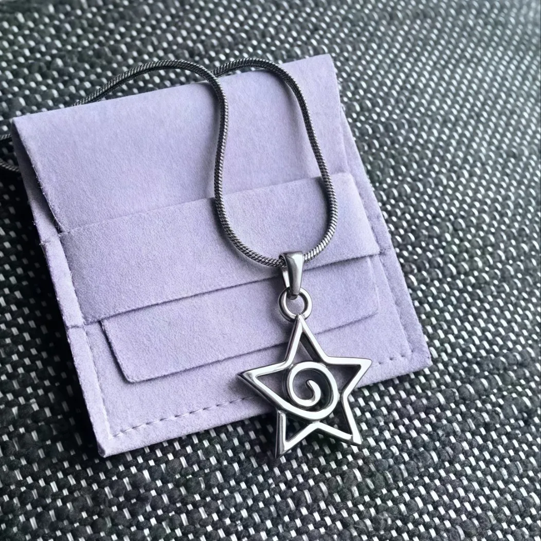 Hip-Hop Retro Pentagram Pendant Necklace European American Cross-Border Simple Vortex Hanging Fashion Jewelry Accessory