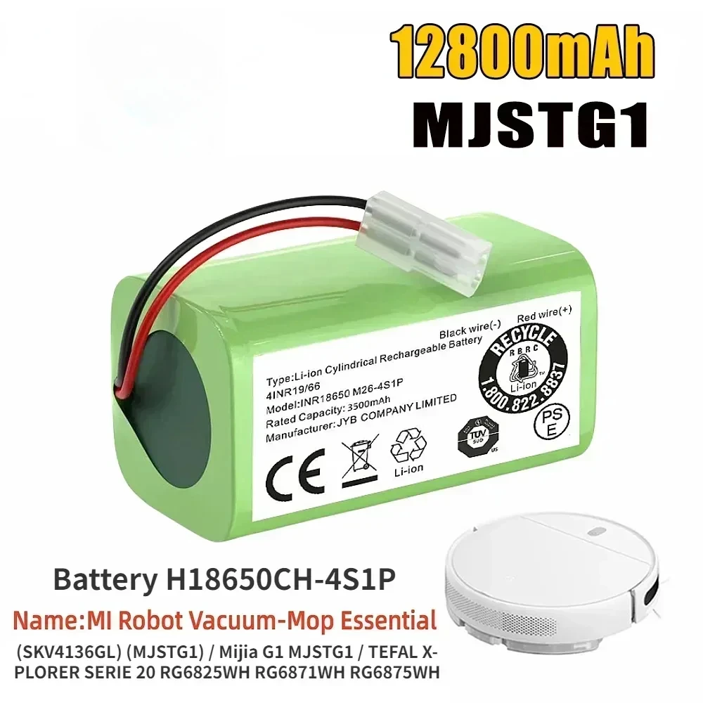 Battery H18650CH-4S1P for Robot Vacuum Cleaner Xiaomi Mi Robot Vacuum Mop Essential MJSTG1,Mijia G1,SKV4136GL,(12800 mAh 14.8 V)