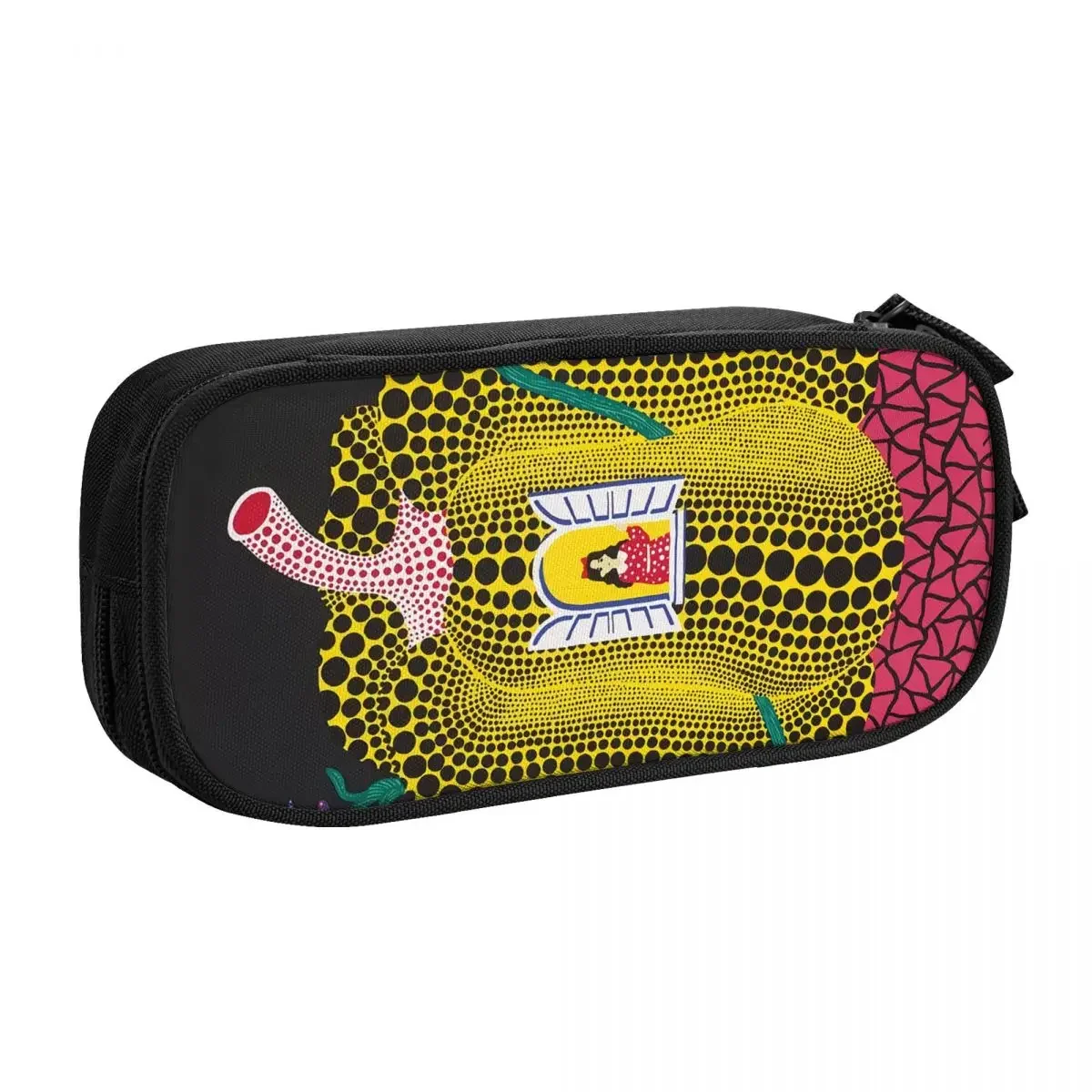 Custom Kawaii Yayoi Kusama Abstract Painting Pencil Case for Girl Boy Large Capacity Pencil Box School Supplies