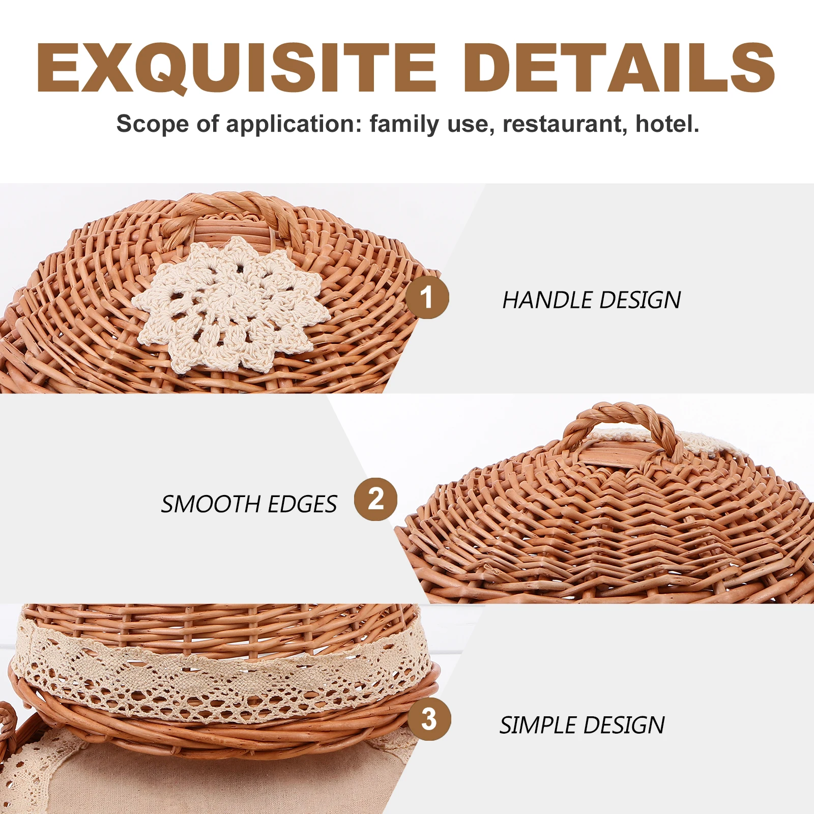 1 conjunto de bandeja redonda para alimentos, elegante, à prova d'água, à prova de poeira, cesta de armazenamento de cozinha para pão, lanches, frutas, cobertura de alimentos