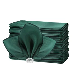 50 Pcs Satin Table Napkins 12x12inches Square Dinner Napkins Washable Soft Table Napkins for Wedding Birthday Parties Decoration