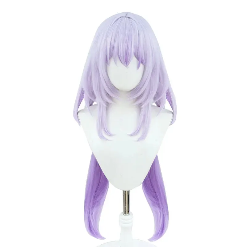 CyGame Honkai: ستار السكك الحديدية الخروع شعر مستعار تأثيري الخروع تأثيري شعر طويل 100 سنتيمتر شعر مستعار التدرج الأرجواني لعب الأدوار شعر مستعار ل Hallowmas